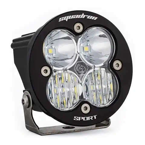 Baja Designs - 580003 | Baja Designs Squadron-R Sport Black Auxiliary LED Light Pod | Single, Driving/Combo Pattern, Clear, Universal