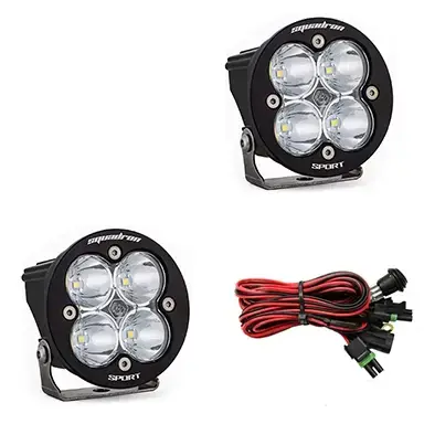 Baja Designs - 587801 | Baja Designs Squadron-R Sport Black Auxiliary LED Light Pod | Pair, Spot Light Pattern, Clear, Universal