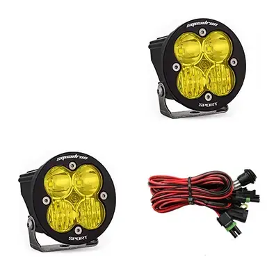 Baja Designs - 587813 | Baja Designs Squadron-R Sport Black Auxiliary LED Light Pod | Pair, Driving/Combo Light Pattern, Amber, Universal