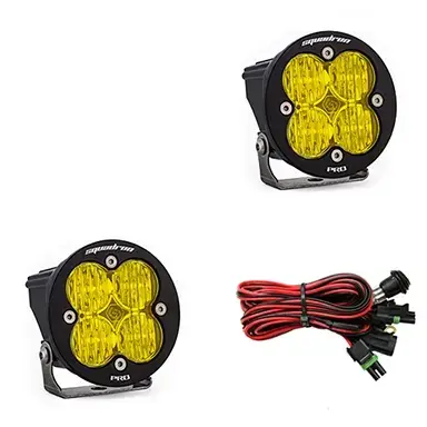 Baja Designs - 597815 | Baja Designs Squadron-R Pro Black Auxiliary LED Light Pod | Pair, Wide Cornering Light Pattern, Amber, Universal