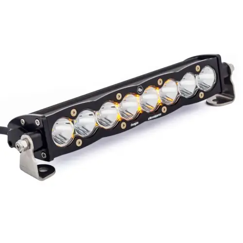 Baja Designs - 701001 | Baja Designs S8 Straight LED Light Bar | Spot Light Pattern, Clear, 10 Inch, Universal