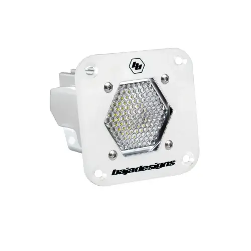 Baja Designs - 381006WT | Baja Designs S1 White Flush Mount LED Auxiliary Light Pod | Single, Work/Scene Light Pattern, Clear, Universal