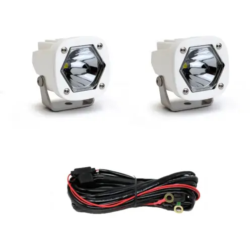 Baja Designs - 387801WT | Baja Designs S1 White LED Auxiliary Light Pod | Pair, Spot Light Pattern, Clear, Universal