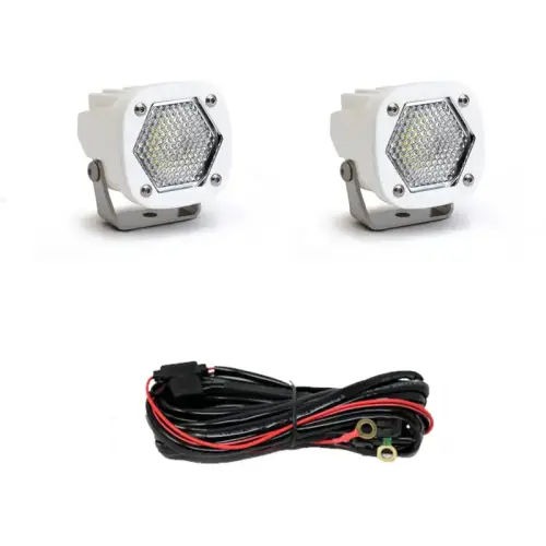 Baja Designs - 387806WT | Baja Designs S1 White LED Auxiliary Light Pod | Pair, Work/Scene Light Pattern, Clear, Universal