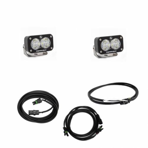 Baja Designs - 447651UP | Baja Designs S2 Sport Dual Reverse Light Kit For Jeep Wrangler JL Rubicon / Sahara | 2019-2022 | Wide Cornering Light Pattern, Clear, Upfitter Wiring, ONLY Fit OE Bumper