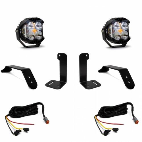 Baja Designs - 447658UP | Baja Designs LP4 Pro Bumper LED Light Kit For Jeep Gladiator JT / Wrangler JL | 2018-2022 | Driving/Combo Light Pattern, Clear, Upfitter Wiring, With OE Plastic Bumper