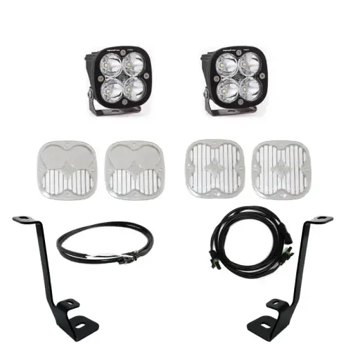 Baja Designs - 447696UP | Baja Designs Squadron Pro A-Pillar LED Light Pod Kit For Ford F-150 | 2021-2022 | Spot Light Pattern, Clear, Upfitter Wiring