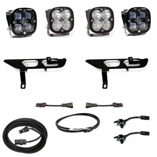 Baja Designs - 447697UP | Baja Designs Squadron SAE/Sport Pocket Fog Light Kit For Without DRL Ford F-150 | 2021-2022 | SAE Fog, Clear, Upfitter Wiring