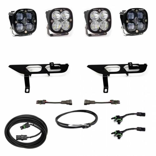 Baja Designs - 447699UP | Baja Designs Squadron SAE/Pro Pocket Fog Light Kit For Without DRL Ford F-150 | 2021-2022 | SAE Fog, Clear, Upfitter Wiring