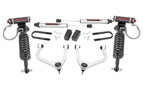 Rough Country - 28857 | Rough Country 3.5 Inch Lift Kit For GMC Sierra 1500 2WD/4WD | 2019-2024 | Rear Factory Mono-Leaf Spring, Vertex Coilovers With V2 Rear Shocks