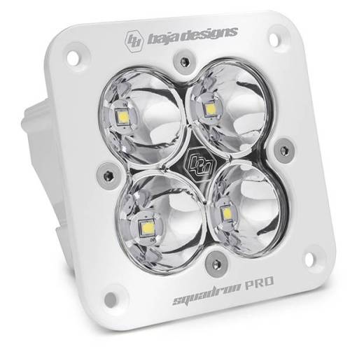 Baja Designs - 491001WT | Baja Designs Squadron Pro White Flush Mount LED Auxiliary Light Pod | Single, Spot Light Pattern, Clear, Universal