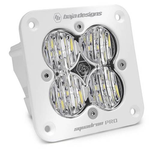 Baja Designs - 491005WT | Baja Designs Squadron Pro White Flush Mount LED Auxiliary Light Pod | Single, Wide Cornering Light Pattern, Clear, Universal