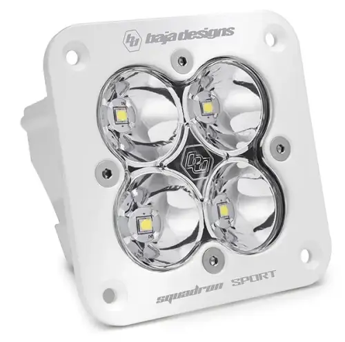 Baja Designs - 551001WT | Baja Designs Squadron Sport White Flush Mount LED Auxiliary Light Pod | Single, Spot Light Pattern, Clear, Universal