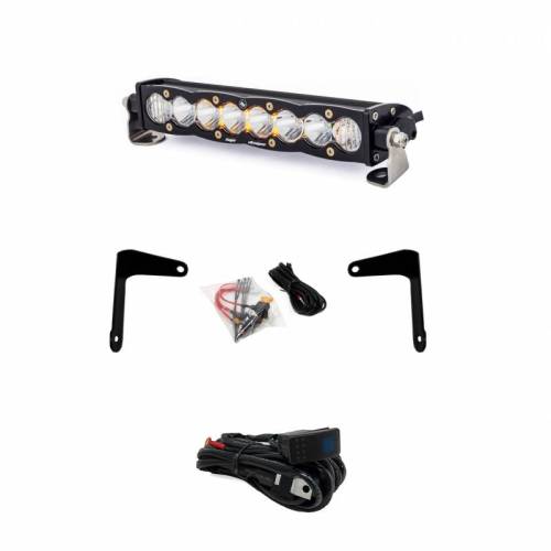 Baja Designs - 447037 | Baja Designs S8 10 Inch Shock Mount LED Light Bar Kit For Can-Am Maverick X3 | 2017-2022 | Driving/Combo Light Pattern, Clear