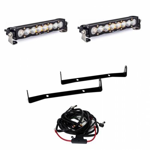 Baja Designs - 447509 | Baja Designs S8 Dual 10 Inch Upper Grille LED Light Bar Kit For Toyota 4 Runner | 2014-2018 | Spot Light Pattern, Clear