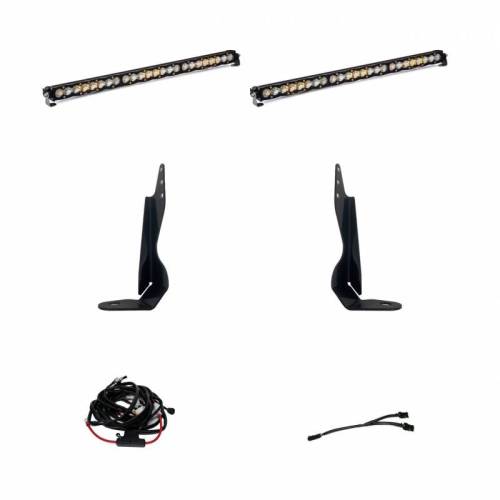 Baja Designs - 447854 | Baja Designs S8 Dual 30 Inch Grille LED Light Bar Kit For GMC Sierra 2500 HD / 3500 HD | 2020-2022 | Driving/Combo Light Pattern, Clear