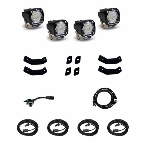 Baja Designs - 447862 | Baja Designs S1 Roof Rack Rail Light Kit For Mercedes-Benz Sprinter 1500 / 2500 / 3500 | 2019-2022 | Work/Scene Light Pattern, Clear