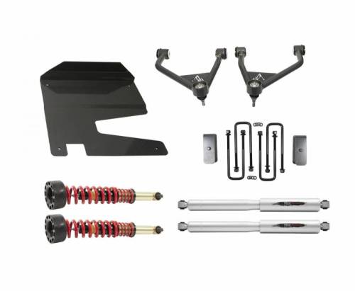 Belltech - 150212TPC | Belltech 4 Inch Complete Lift kit with Trail Performance Coilovers & Shocks (2019-2023 Silverado/Sierra 1500 2WD/4WD)