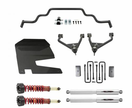 Belltech - 150212HK | Belltech 4 Inch Complete Lift kit with Trail Performance Coilovers/Shocks & Front Sway Bar (2019-2023 Silverado/Sierra 1500 2WD/4WD)