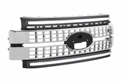 Morimoto - XBG07 | Morimoto XGB LED DRL Light Grille For Ford Super Duty | 2017-2019 | Chrome Finish, White DRL