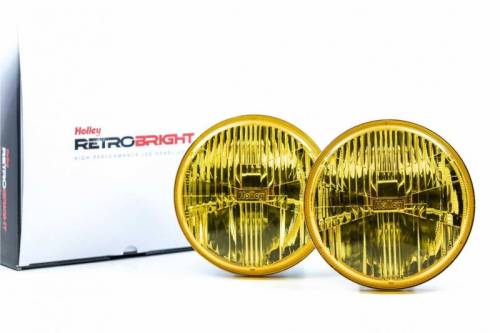 Morimoto - LFRB105 | Morimoto Holley RetroBright Sealed Headlights 5.75 Inch Round | Each, Euro Yellow, Universal