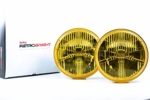 Morimoto - LFRB115 | Morimoto Holley RetroBright Sealed Headlights 7" Inch Round | Each, Euro Yellow, Universal