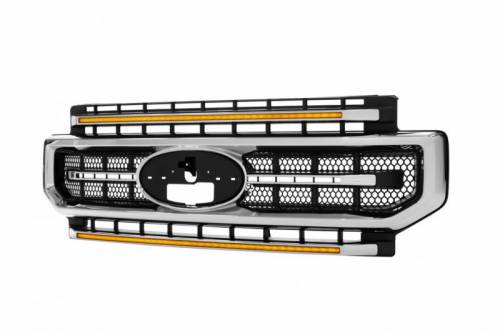 Morimoto - XBG13 | Morimoto XGB LED DRL Light Grille For Ford Super Duty | 2020-2022 | Chrome Finish, Amber DRL