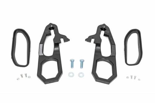 Rough Country - RS185 | Rough Country Tow Hook Brackets For Ram 1500 4WD | 2019-2021 | Hooks & Bezel Combo