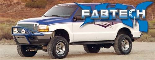 Fabtech Motorsports - 2000-2005 Ford Excursion with 7.3 Diesel 4WD 5.5 Inch Performance System with Black Dirt logic Shocks