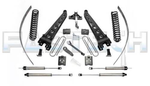 Fabtech Motorsports - 2005-2007 Ford F250 4WD with Factory Overload 8 Inch Radius Arm System with Coils & Black Dirt logic Shocks