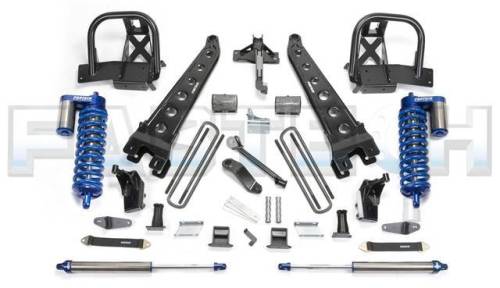 Fabtech Motorsports - 2008-2010 Ford F450/F550 4WD 6 Inch Radius Arm System with Black 4.0 Coilovers& Dirt Logic Rear Shocks