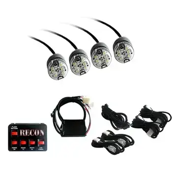 Recon Truck Accessories - 26419WH | Recon 36-Watt White Strobe Light Kit LED in 19 Flash Patterns