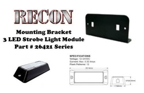 Recon Truck Accessories - 26421BRKT | L Bracket Single Head for 26421 LED Strobe Light