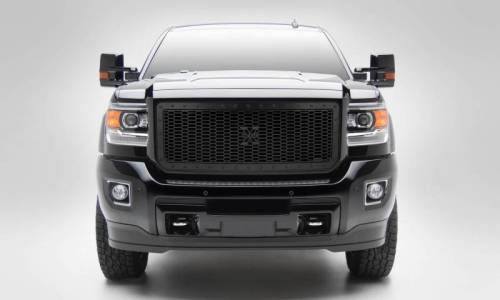 T-Rex Billet - 7712111-BR | T-Rex Stealth Laser X Series Grille | Laser Cut Pattern | Mild Steel | Black | Black Studs | 1 Pc | Insert