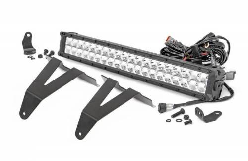 Rough Country - 70780 | Rough Country 20 Inch LED Light Bar & Bumper Kit For Ram 1500 | 2019-2023 | Chrome Series With White DRL