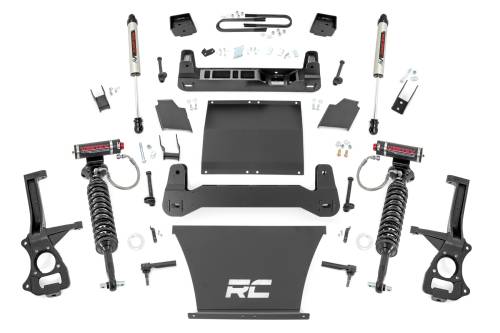 Rough Country - 26657 | Rough Country 6 Inch Lift Kit For GMC Sierra 1500 2/4WD | 2019-2024 | 4.3L, 5.3L, 6.2L Engine; Factory Mono-leaf Spring, Vertex Coilovers With Rear V2 Shocks