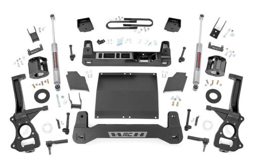 Rough Country - 26631D | Rough Country 6 Inch Lift Kit For GMC Sierra 1500 2/4WD | 2019-2024 | 2.7L, 3.0L Engine; Factory Mono-leaf Spring, Strut Spacers With Rear N3 Shocks