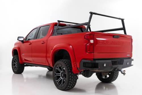 Rough Country - 10201 | Rough Country Full Height Aluminum Bed Rack (2019-2025 Silverado 1500 2WD/4WD)