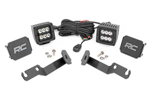 Rough Country - 71087 | Rough Country LED Ditch Light Kit For Toyota Tacoma | 2005-2015 | Black Series With Spot Beam
