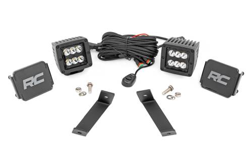 Rough Country - 70078 | Rough Country LED Ditch Light Kit For Jeep Cherokee KL | 2014-2021 | Black Series With Spot Beam