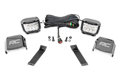 Rough Country - 70082 | Rough Country LED Ditch Light Kit For Jeep Cherokee KL | 2014-2021 | 3 Inch Osram Wide Angle Series