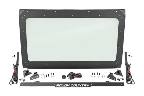 Rough Country - 98318213 | Rough Country Power Flip Glass Windshield For Cam-Am Defender HD / Defender Max | 2017-2023