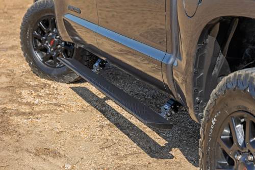 Rough Country - PSR50115 | Rough Country Power Retractable Running Boards With LED Lights (2007-2021 Tundra 2WD/4WD | Double Cab)