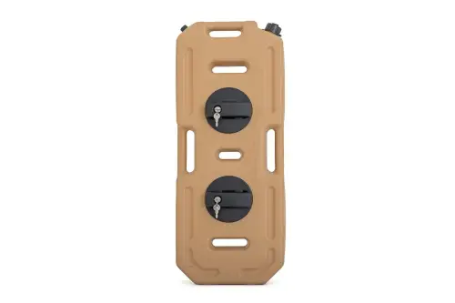 Rough Country - 99063 | Rough Country Mountable Flat Fluid Container With Locker | 20L, Military Tan