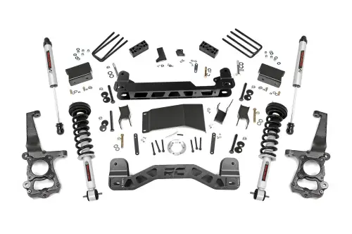 Rough Country - 55571 | 4 Inch Suspension Lift Kit w/ Lifted Struts, V2 Monotube Shocks (2015-2020 F150 4WD)