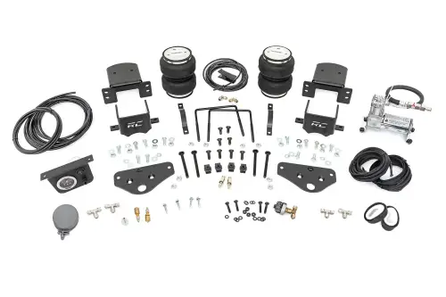 Rough Country - 100116C | Rough Country Rear Air Spring Kit Rear Range 12"-13" | With Onboard Air Compressor (2019-2025 Silverado, Sierra 1500 2WD/4WD)