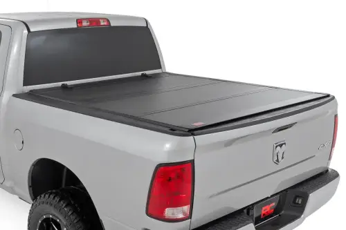 Rough Country - 49319550 | Rough Country Hard Tri-Fold Flip Up Bed Cover (201-2018 Ram 1500 Pickup 2WD/4WD | 5'7" Bed)