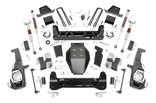 Rough Country - 10140 | Rough Country 7 Inch Lift Kit M1 Monotube Shocks (2020-2024 Silverado, Sierra 2500 HD 4WD)