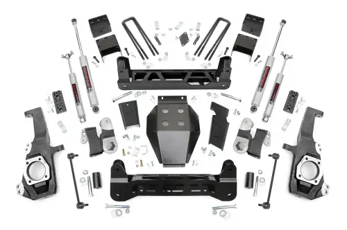 Rough Country - 10230A | Rough Country 5 Inch Lift Kit Premium N3 Shocks (2020-2024 Silverado, Sierra 2500 HD 4WD)