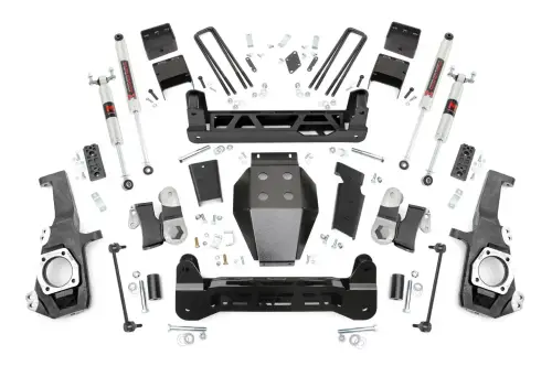 Rough Country - 10240 | Rough Country 5 Inch Lift Kit M1 Monotube Shocks (2020-2024 Silverado, Sierra 2500 HD 4WD)